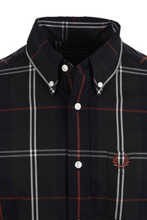 FRED PERRY POPLIN TARTAN SHIRT NIGHT GREEN Fred Perry Michael Stewart Menswear  Shirts