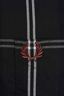 FRED PERRY POPLIN TARTAN SHIRT NIGHT GREEN Fred Perry Michael Stewart Menswear  Shirts
