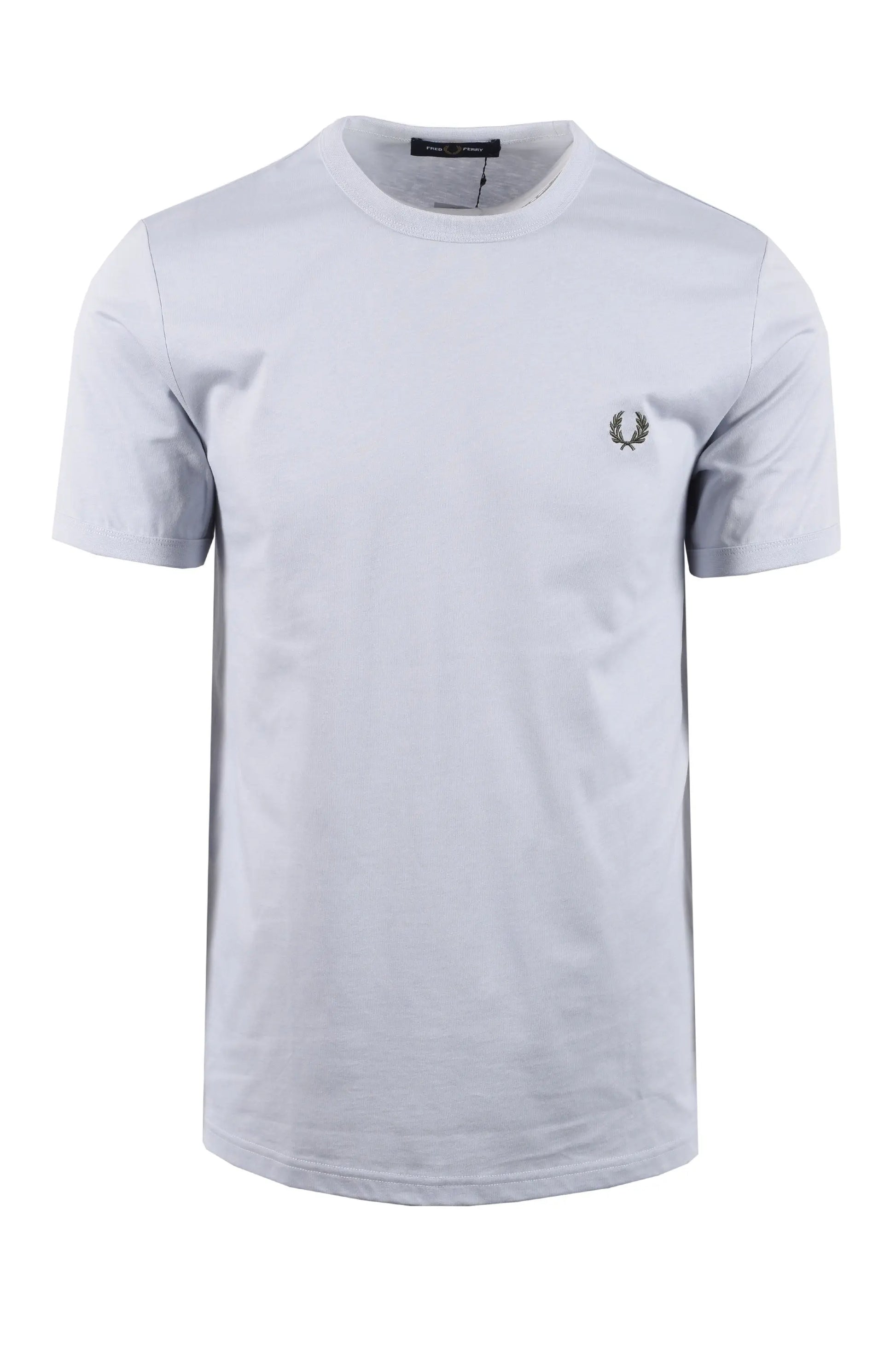 light blue fred perry t-shirt with a logo on a white background