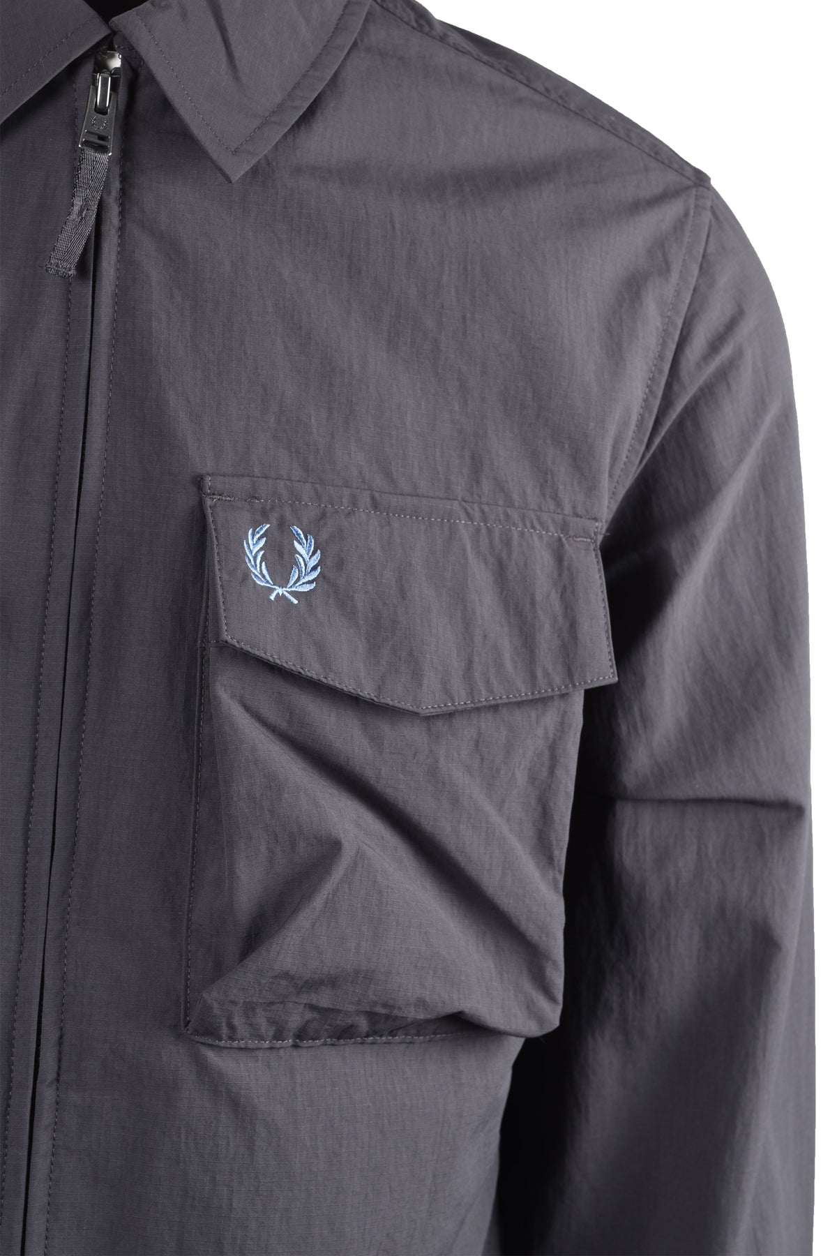 FRED PERRY RIPSTOP POCKET OVERSHIRT ANCHOR GREY