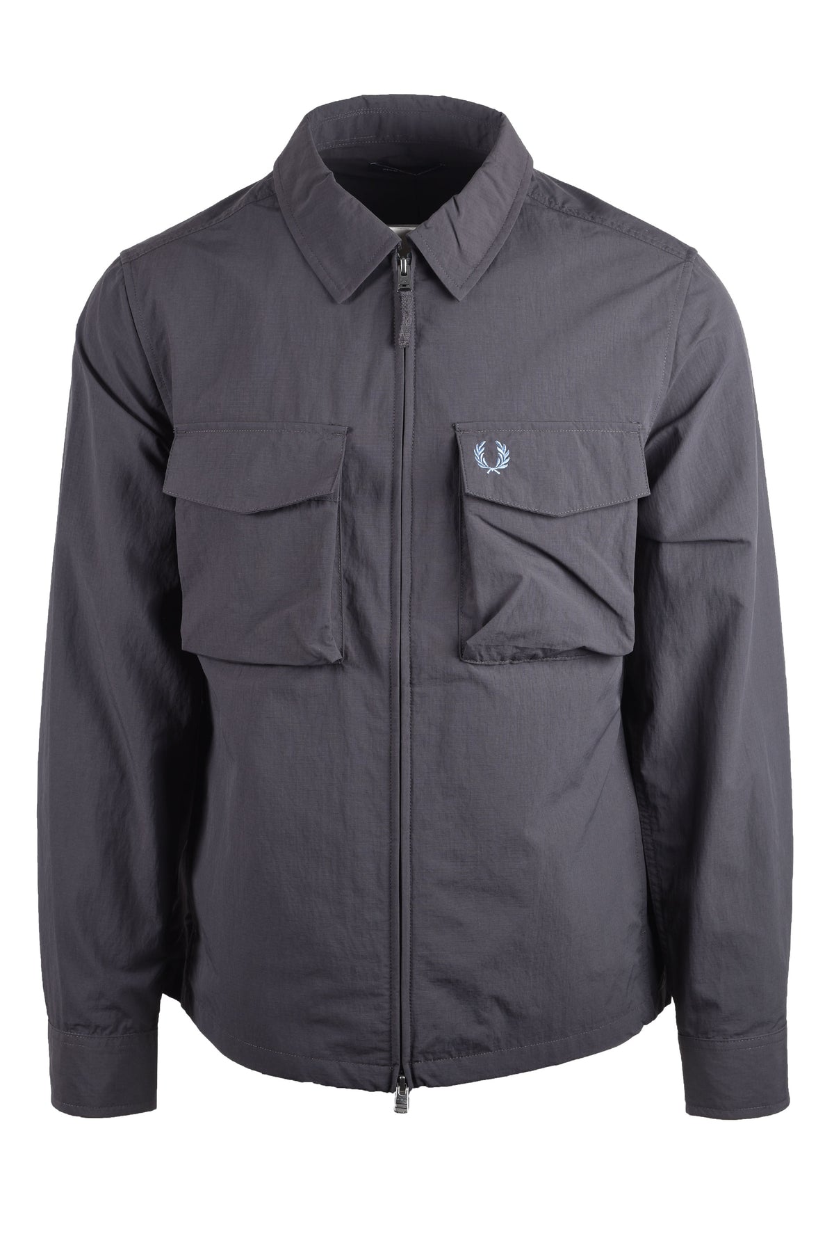 FRED PERRY RIPSTOP POCKET OVERSHIRT ANCHOR GREY