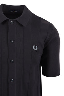 dark grey fred perry shirt with a logo on a white background