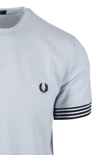 FRED PERRY STRIPED CUFF T-SHIRT LIGHT ICE Fred Perry