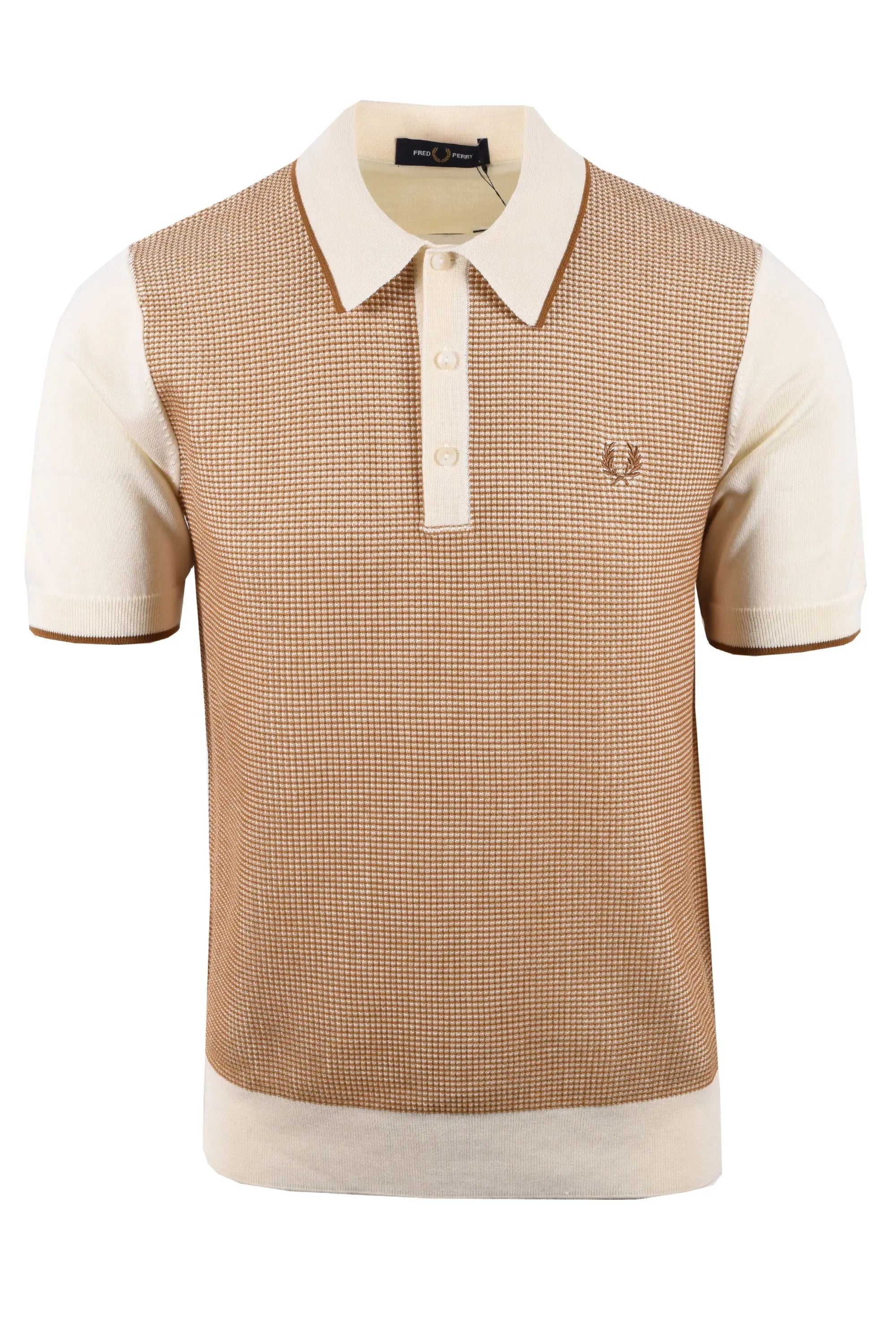 FRED PERRY TONIC WAFFLE KNITTED SHIRT ECRU – Michael Stewart