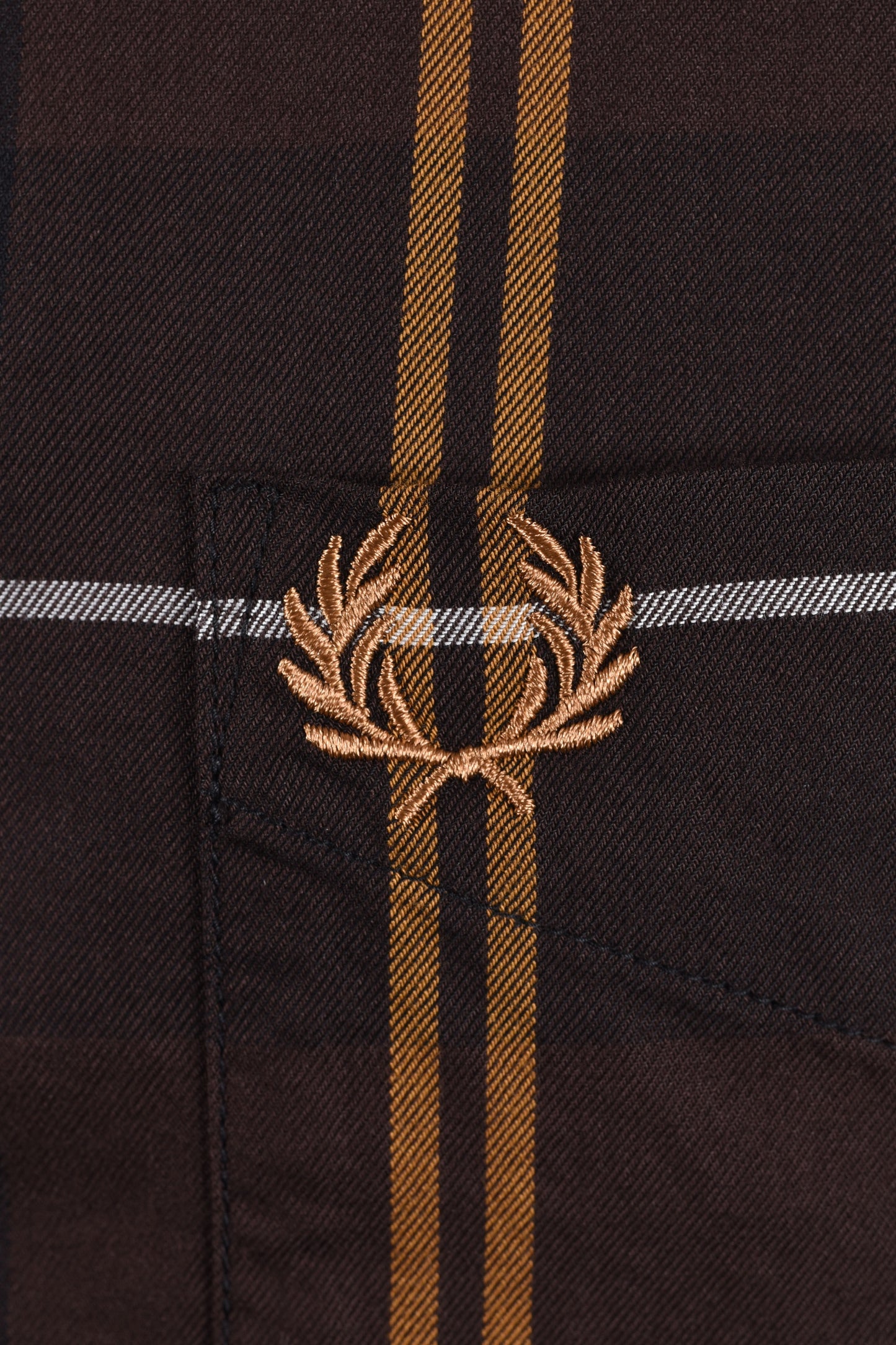 FRED PERRY TWILL TARTAN SHIRT RICH BROWN Fred Perry Michael Stewart Menswear  Shirts