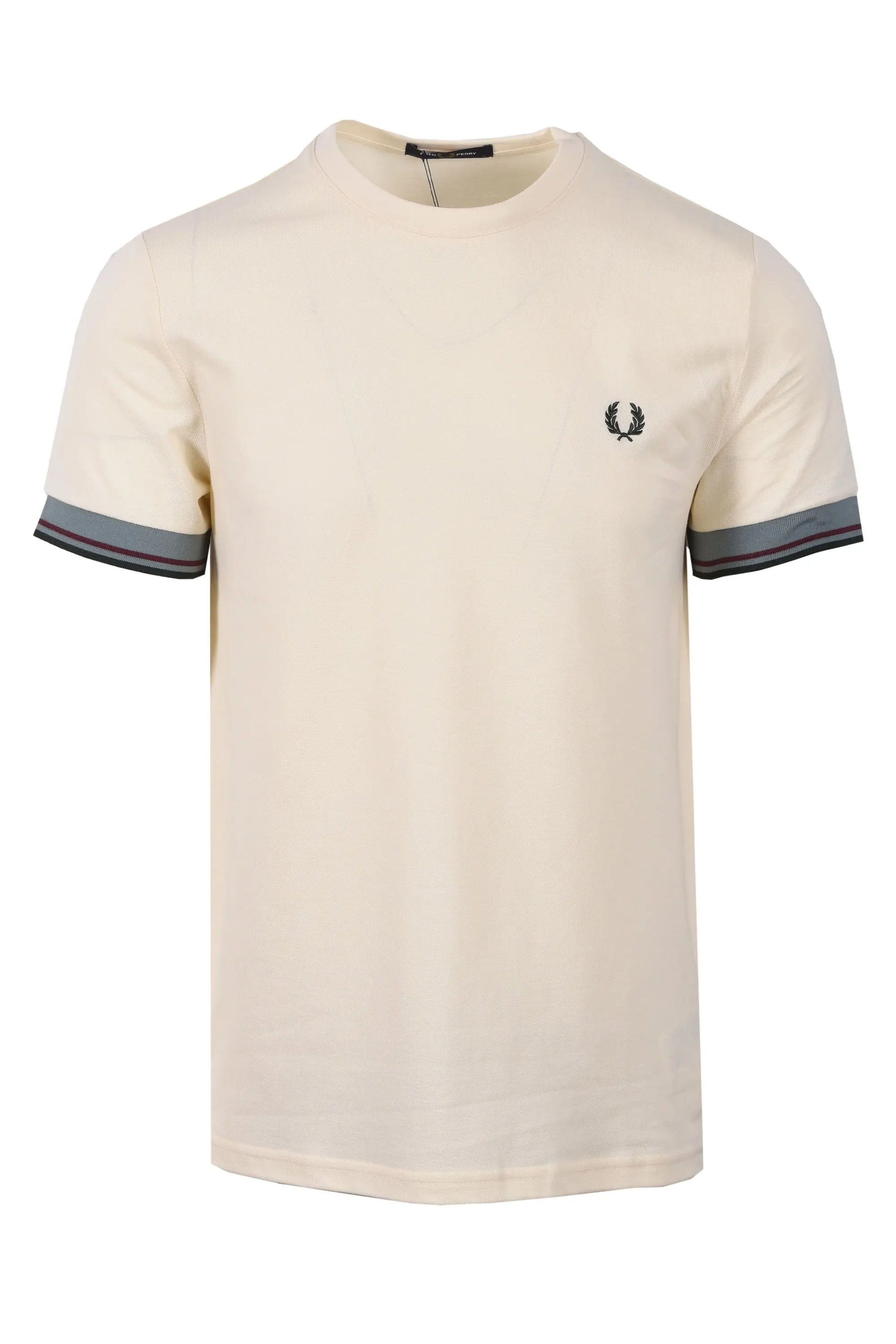 FRED PERRY TWIN TIPPED CUFF T-SHIRT ECRU Fred Perry