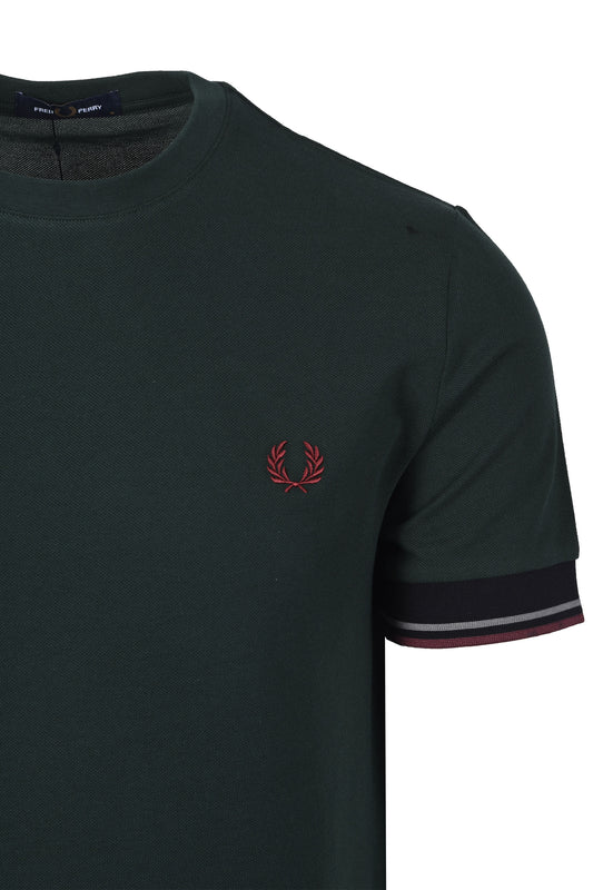 FRED PERRY TWIN TIPPED CUFF T-SHIRT GRASSROOTS