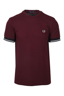 FRED PERRY TWIN TIPPED CUFFED T-SHIRT OXBLOOD Fred Perry