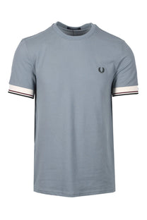 FRED PERRY TWIN TIPPED CUFFED T-SHIRT STOCKPORT BLUE Fred Perry
