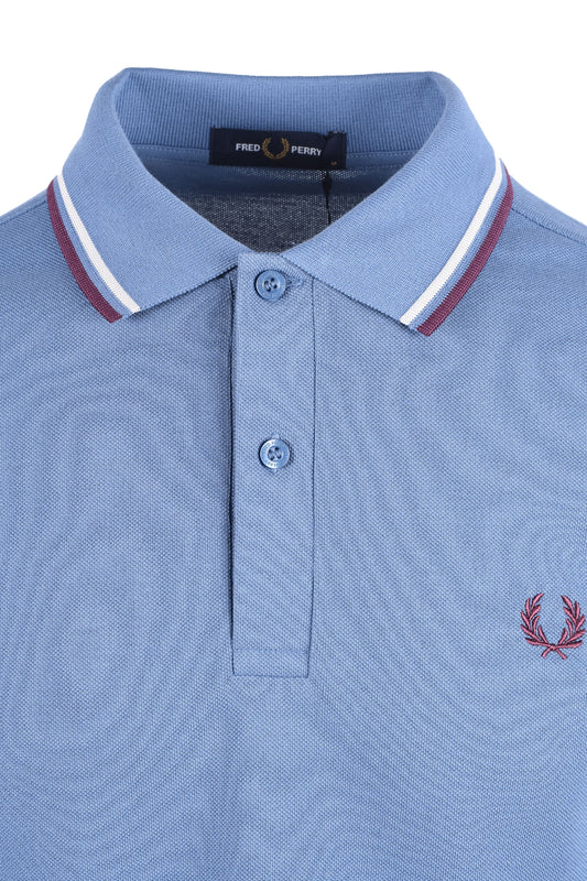 FRED PERRY TWIN TIPPED POLO ACEBLUE/SLT/PLUM