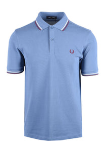 FRED PERRY TWIN TIPPED POLO ACEBLUE/SLT/PLUM