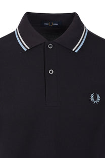 FRED PERRY TWIN TIPPED POLO ANCHOR GREY/ECRU/BLUE Fred Perry