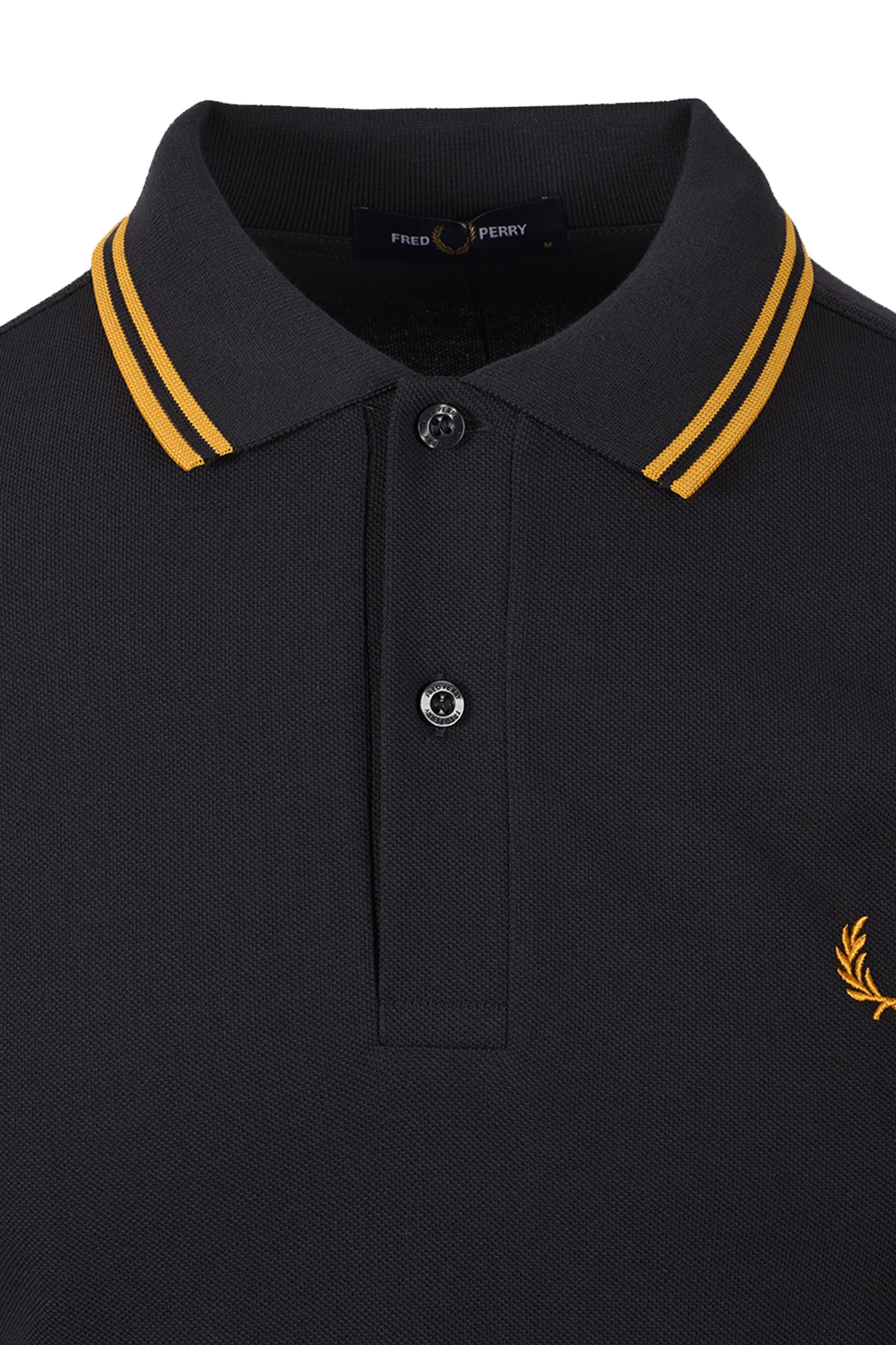 FRED PERRY TWIN TIPPED POLO ANCHOR GREY/GOLD Fred Perry Michael Stewart Menswear  Polo Shirts