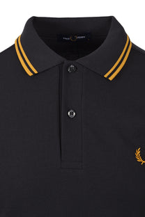 FRED PERRY TWIN TIPPED POLO ANCHOR GREY/GOLD Fred Perry Michael Stewart Menswear  Polo Shirts