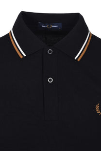 FRED PERRY TWIN TIPPED POLO BLACK Fred Perry