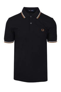 FRED PERRY TWIN TIPPED POLO BLACK Fred Perry