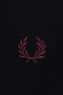 FRED PERRY TWIN TIPPED POLO BLACK/PLUM Fred Perry Michael Stewart Menswear  Polo Shirts