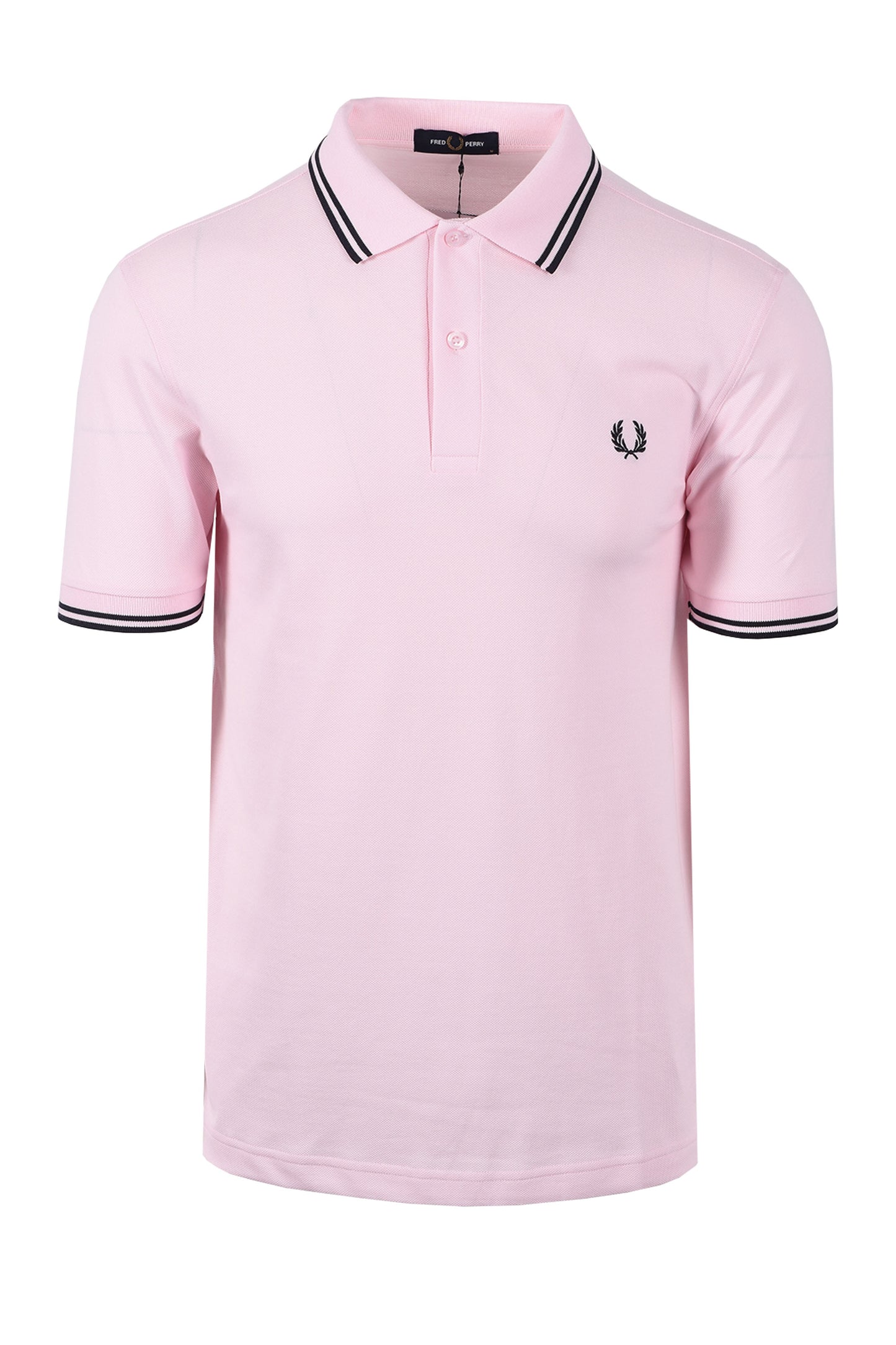 FRED PERRY TWIN TIPPED POLO ICED PINK/NAVY Fred Perry Michael Stewart Menswear  Polo Shirts