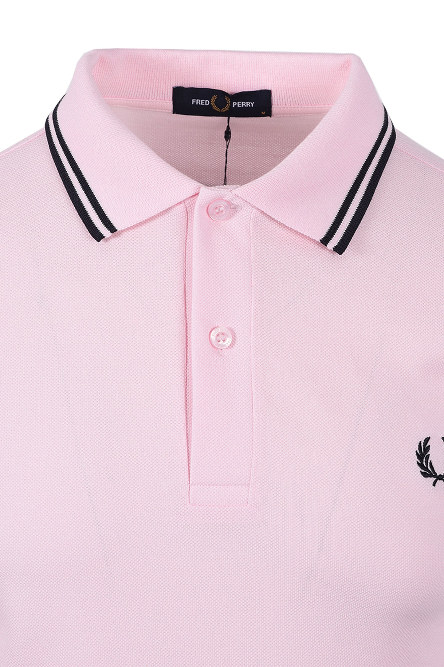 FRED PERRY TWIN TIPPED POLO ICED PINK/NAVY Fred Perry Michael Stewart Menswear  Polo Shirts