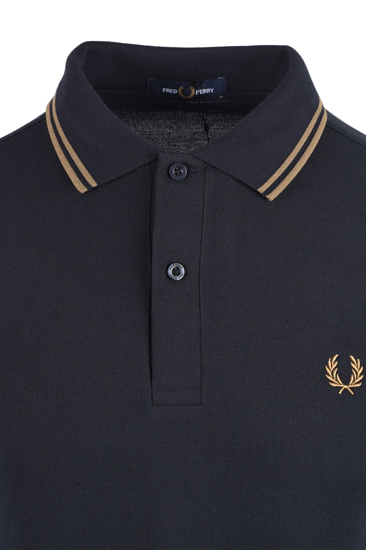 FRED PERRY TWIN TIPPED POLO NAVY/BRONZE