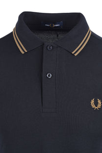FRED PERRY TWIN TIPPED POLO NAVY/BRONZE