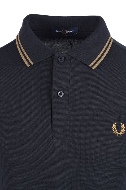 FRED PERRY TWIN TIPPED POLO NAVY/BRONZE