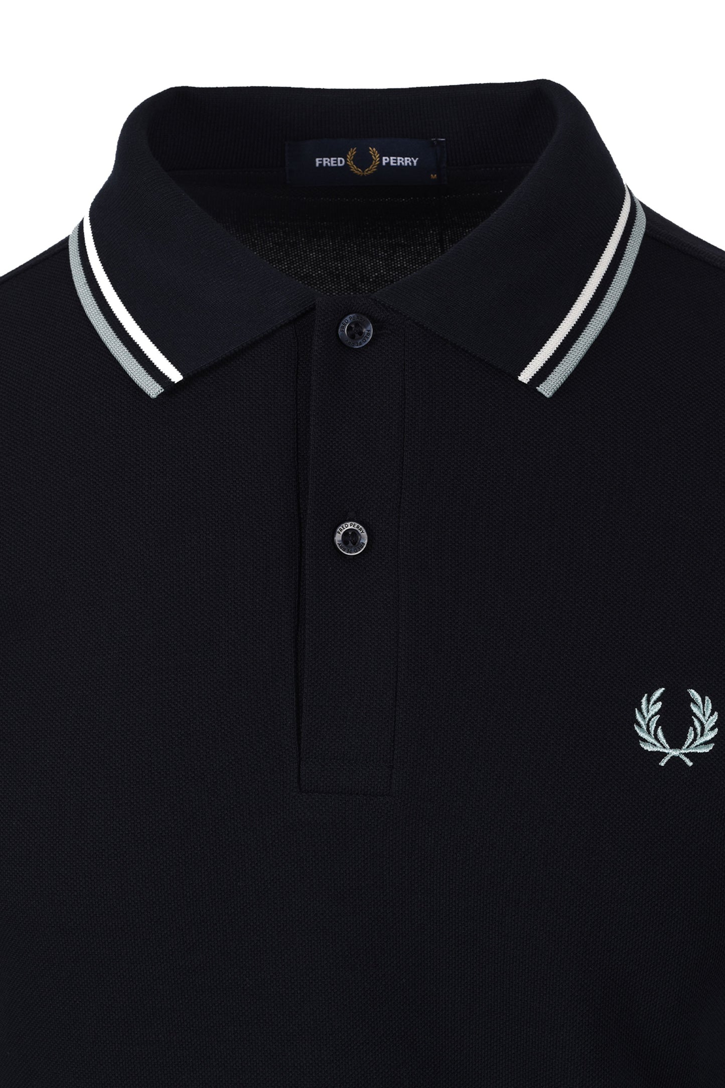 FRED PERRY TWIN TIPPED POLO NAVY/ECRU/SILVER BLUE Fred Perry Michael Stewart Menswear  Polo Shirts