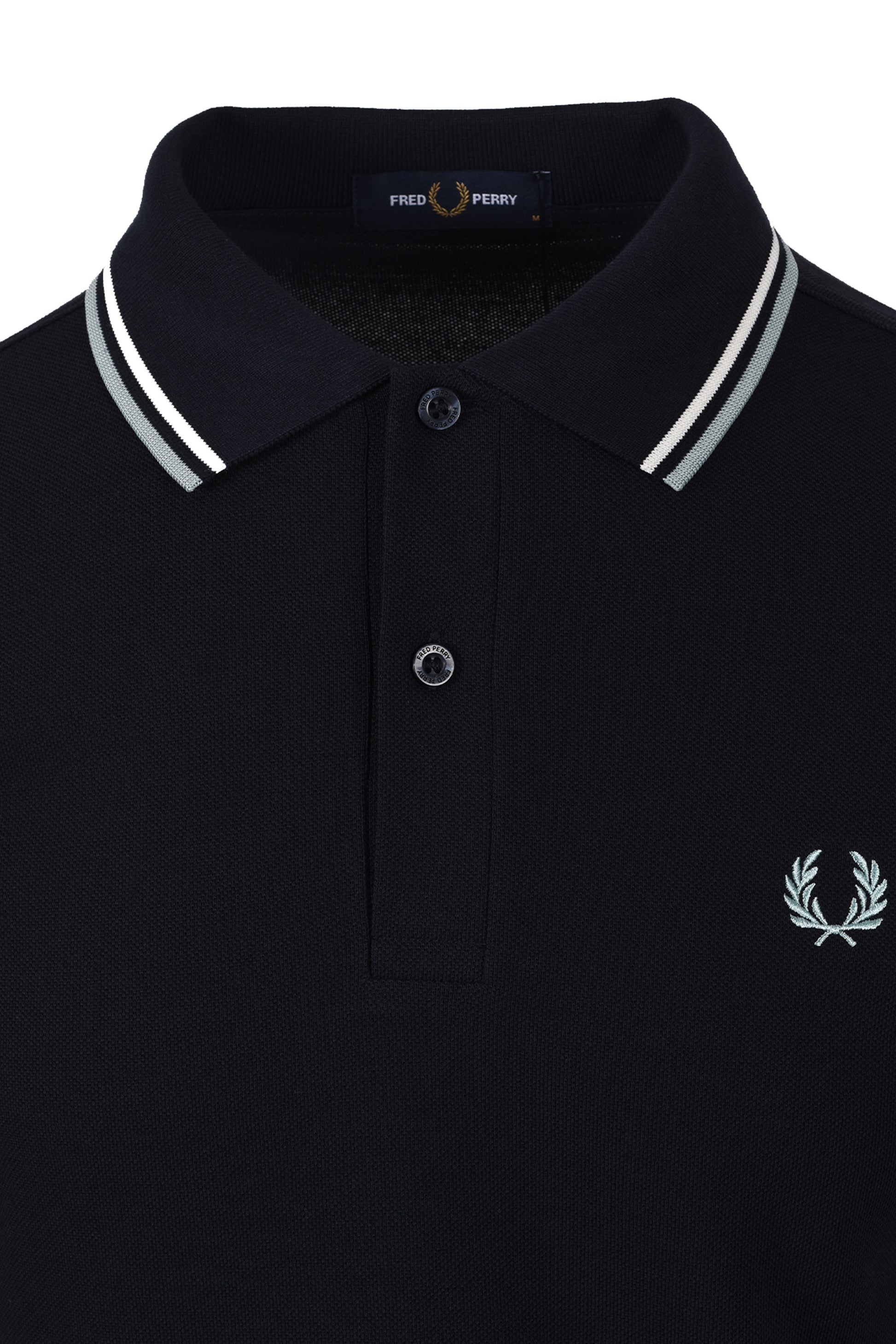 FRED PERRY TWIN TIPPED POLO NAVY/ECRU/SILVER BLUE Fred Perry Michael Stewart Menswear  Polo Shirts