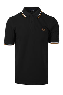 FRED PERRY TWIN TIPPED POLO NIGHT GREEN/ DUSKY BLUE/ DARK Fred Perry Michael Stewart Menswear  Polo Shirts