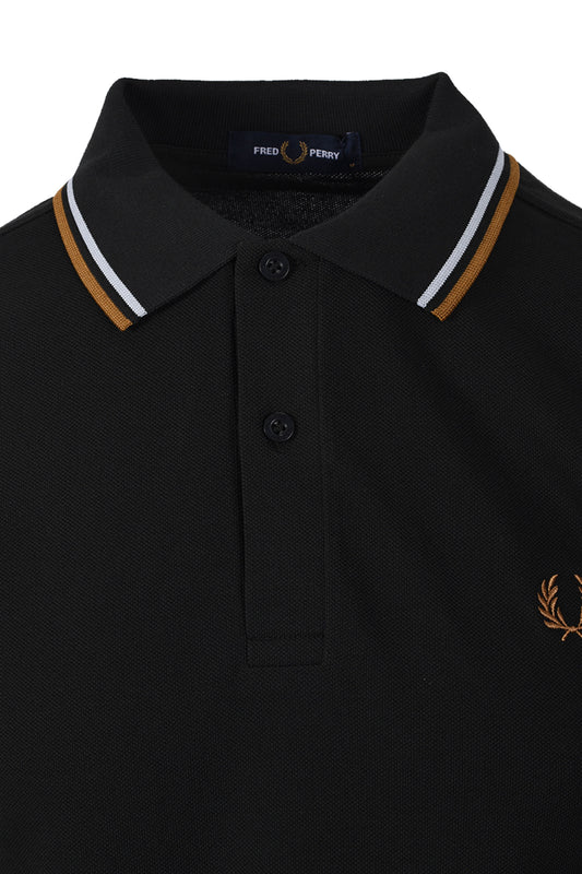 FRED PERRY TWIN TIPPED POLO NIGHT GREEN/ DUSKY BLUE/ DARK Fred Perry Michael Stewart Menswear  Polo Shirts