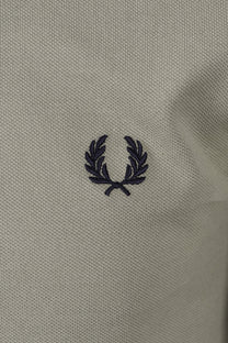 FRED PERRY TWIN TIPPED POLO SEAGRASS/ ECRU/ DARK AIRFORCE Fred Perry Michael Stewart Menswear  Polo Shirts