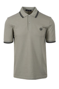 FRED PERRY TWIN TIPPED POLO SEAGRASS/BLACK Fred Perry