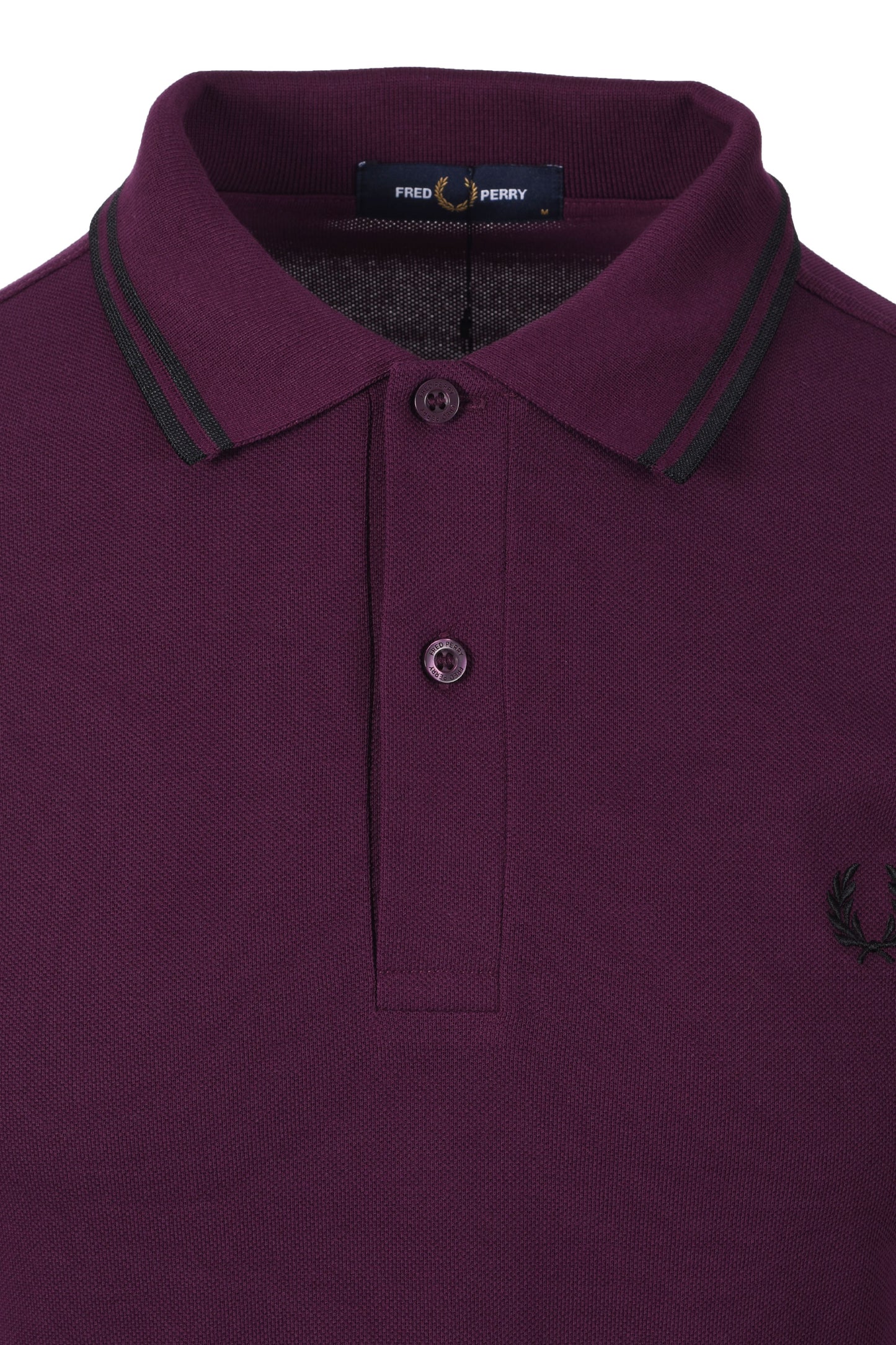 FRED PERRY TWIN TIPPED POLO SHIRT PLUM/BLACK Fred Perry Michael Stewart Menswear  Polo Shirts
