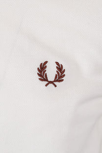 FRED PERRY TWIN TIPPED POLO SNOW WHITE/ SILVER BLUE/ BRAND Fred Perry Michael Stewart Menswear  Polo Shirts