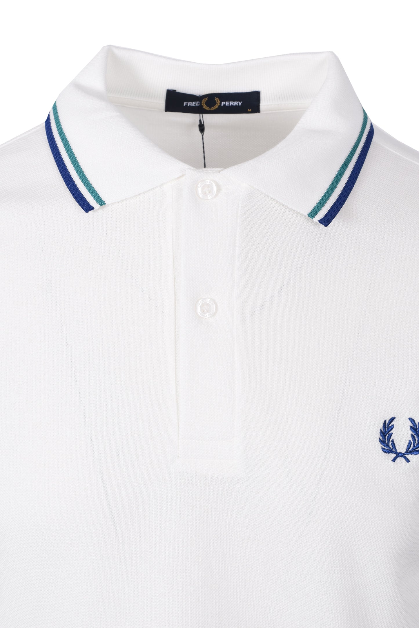 FRED PERRY TWIN TIPPED POLO SNOW WHITE/DEEP MINT/SOHO ECLIPSE