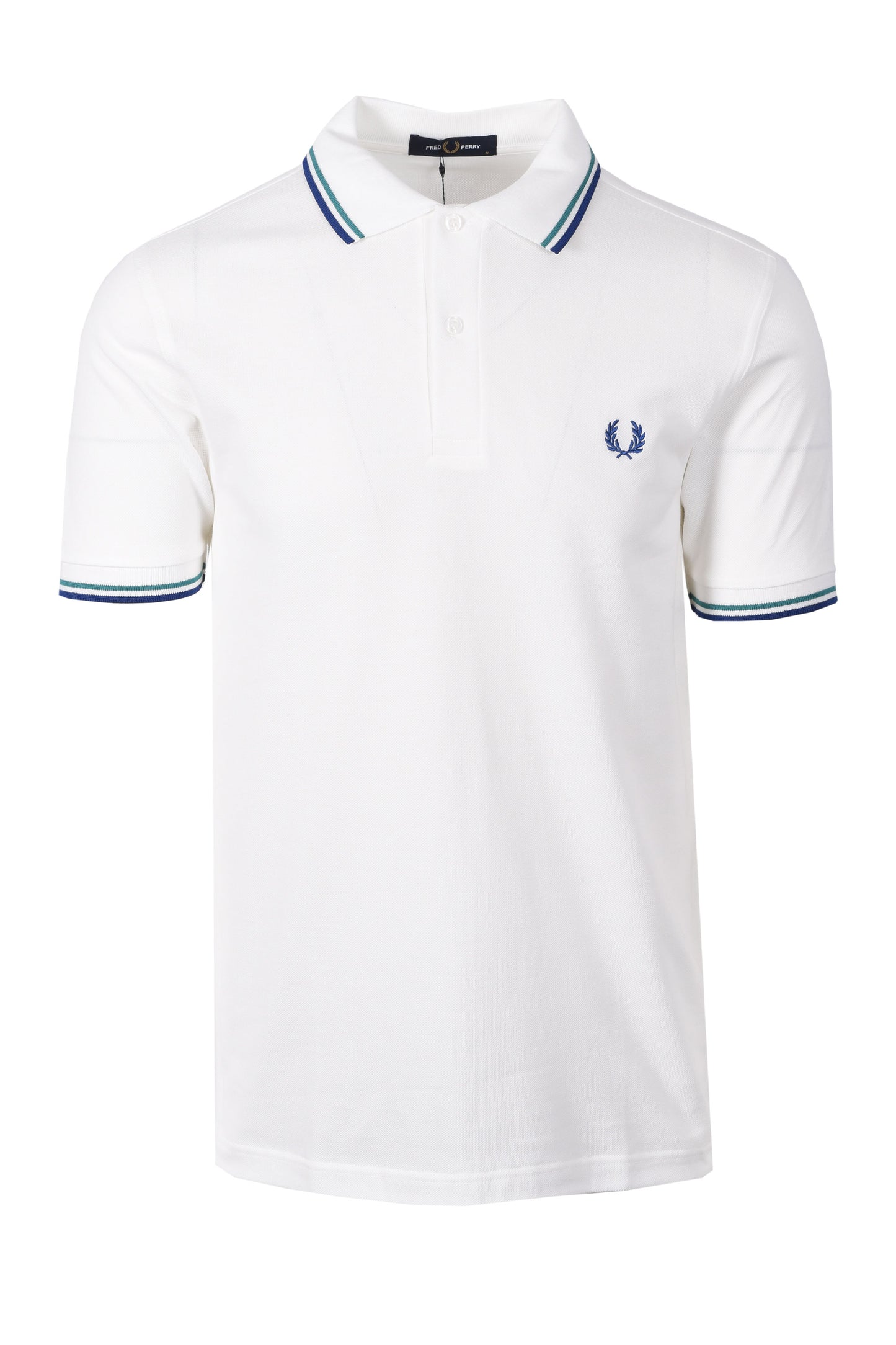 FRED PERRY TWIN TIPPED POLO SNOW WHITE/DEEP MINT/SOHO ECLIPSE