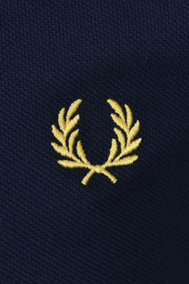 FRED PERRY TWIN TIPPED POLO TENNIS BLUE/LEMON BARLEY Fred Perry