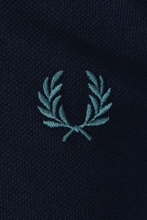 FRED PERRY TWIN TIPPED POLO TENNIS BLUE/SNOW WHITE/DEEP MINT Fred Perry