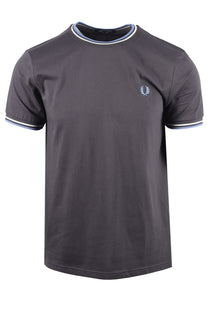 FRED PERRY TWIN TIPPED T-SHIRT ANCHOR GREY/ACE BLUE/SLATE