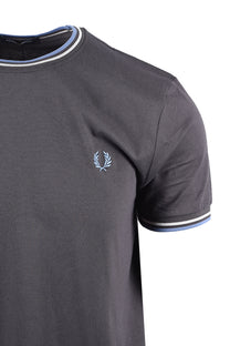 FRED PERRY TWIN TIPPED T-SHIRT ANCHOR GREY/ACE BLUE/SLATE