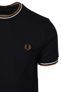 FRED PERRY TWIN TIPPED T-SHIRT BLACK Fred Perry