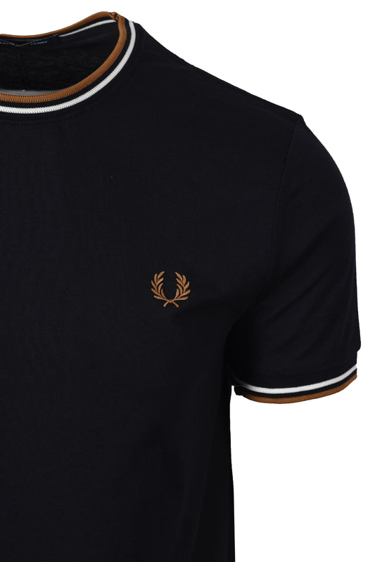 FRED PERRY TWIN TIPPED T-SHIRT BLACK