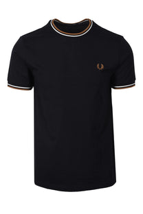 FRED PERRY TWIN TIPPED T-SHIRT BLACK Fred Perry