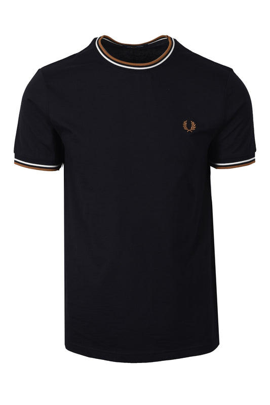 FRED PERRY TWIN TIPPED T-SHIRT BLACK