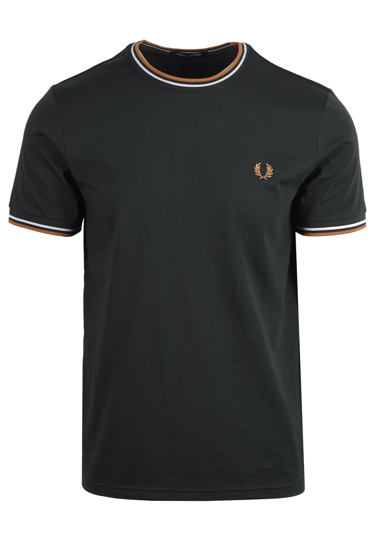 FRED PERRY TWIN TIPPED T-SHIRT NIGHT GREEN/ DUSKY BLUE/ DARK