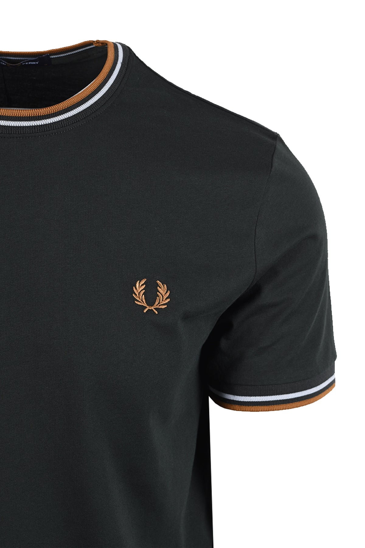 FRED PERRY TWIN TIPPED T-SHIRT NIGHT GREEN/ DUSKY BLUE/ DARK