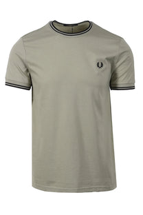 FRED PERRY TWIN TIPPED T-SHIRT SEAGRASS/BLACK Fred Perry