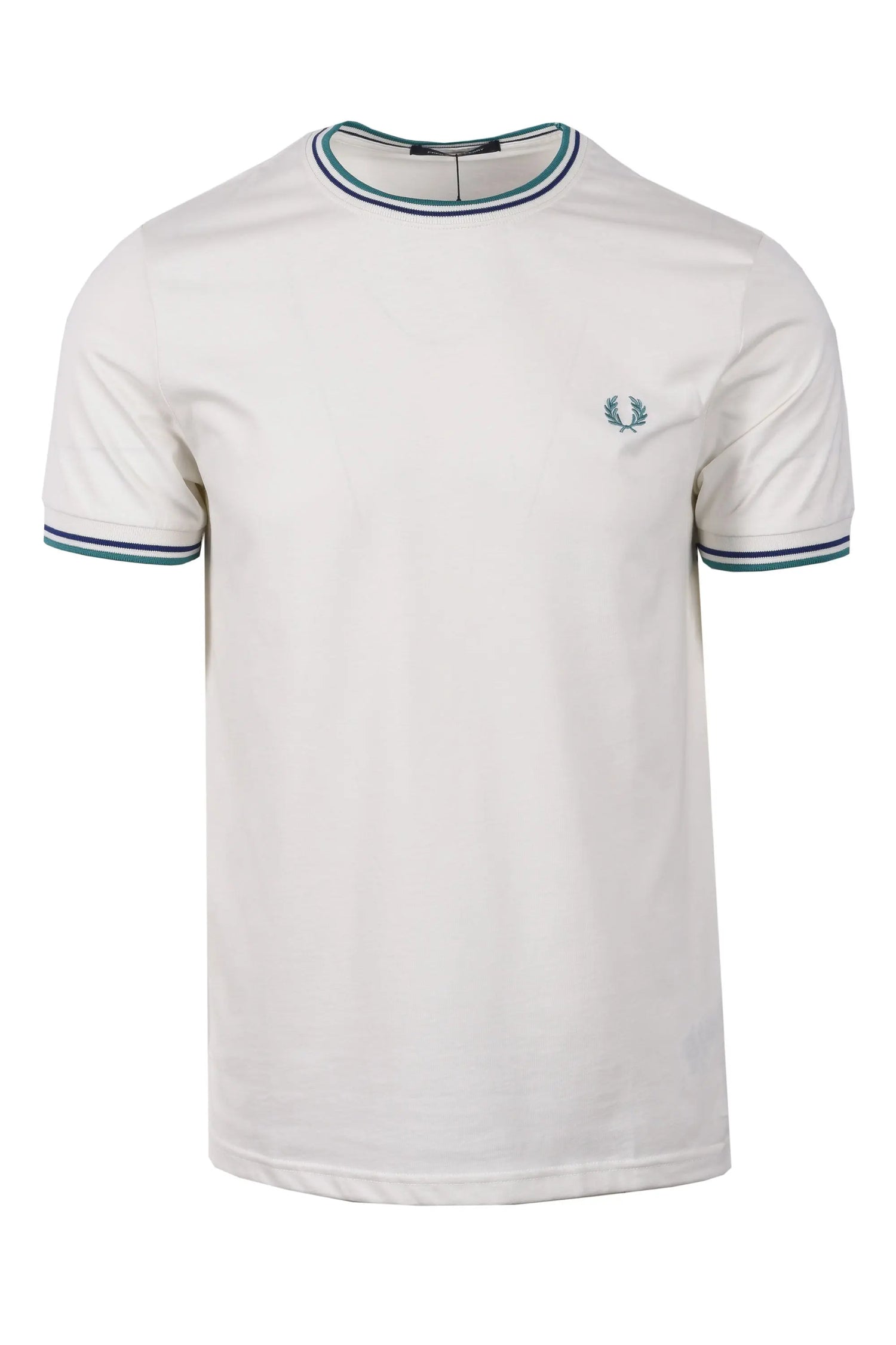 FRED PERRY TWIN TIPPED T-SHIRT SNOW WHITE/DEEP MINT/SOHO ECLIPSE Fred Perry