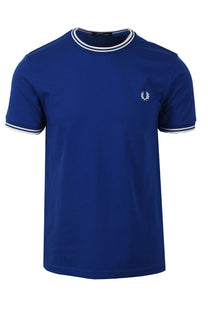 FRED PERRY TWIN TIPPED T-SHIRT SOHO ECLIPSE/SNOW WHITE Fred Perry