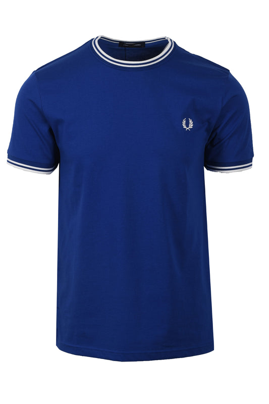 FRED PERRY TWIN TIPPED T-SHIRT SOHO ECLIPSE/SNOW WHITE